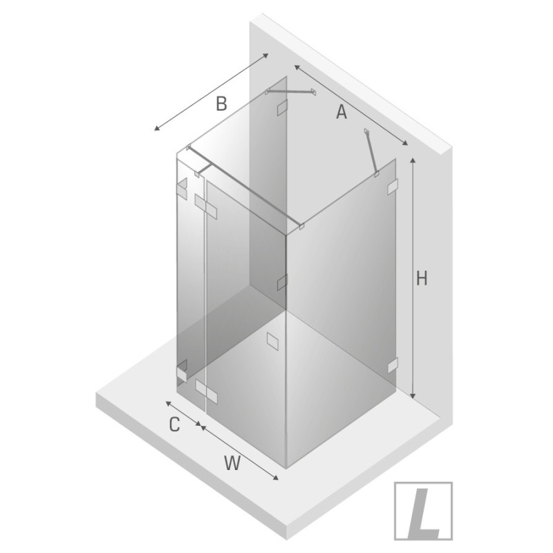 New Trendy Avexa Black Kabina Prostokątna Przyścienna 120x90x200 Przezroczyste 6mm Active Shield (EXK-2621)