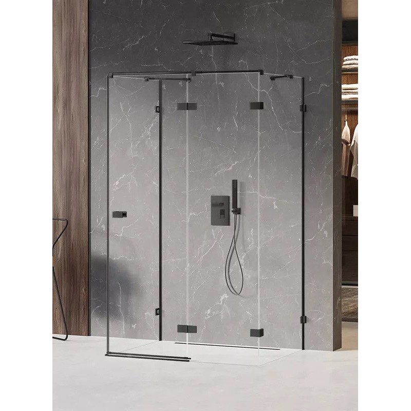 New Trendy Avexa Black Kabina Prostokątna Przyścienna P 110x90x200 Przezroczyste 6mm Active Shield (EXK-2645)
