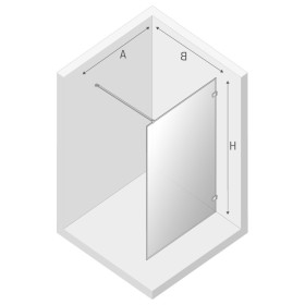 New Trendy Avexa Black Kabina Walk-In U 90x200 Przezroczyste 6mm Active Shield (EXK-2659)