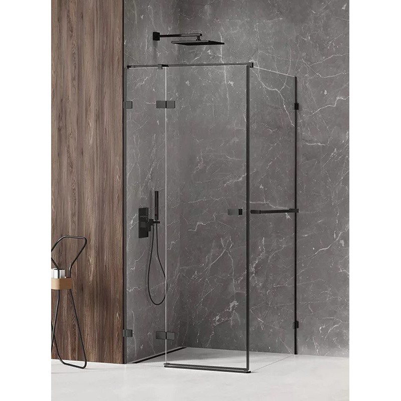 New Trendy Kabina Avexa Black Prostokątna L 90x80x200 Przezroczyste 6mm Active Shield (EXK-2542)