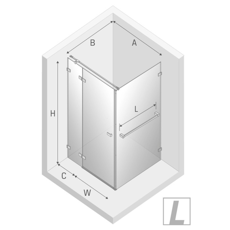 New Trendy Kabina Avexa Black Kwadratowa L 90x90x200 Przezroczyste 6mm Active Shield (EXK-2543)