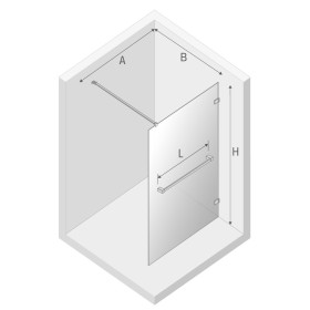 New Trendy Avexa Black Kabina Walk-In U 90x200 Przezroczyste 8 mm Active Shield (EXK-2679)