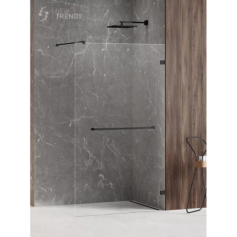 New Trendy Avexa Black Kabina Walk-In U 100x200 Przezroczyste 8 mm Active Shield (EXK-2680)
