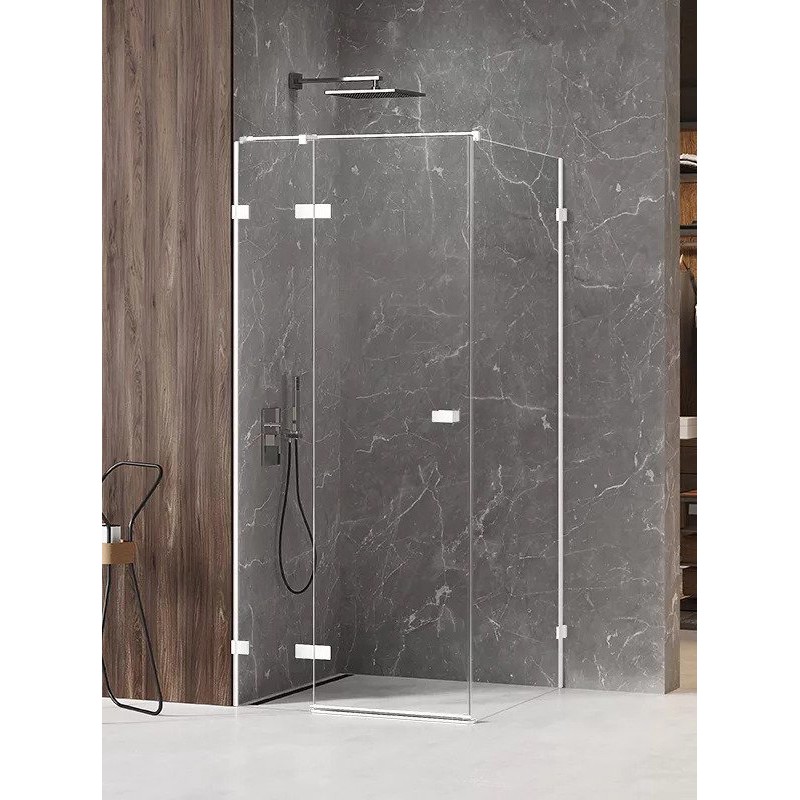 New Trendy Kabina Avexa White Prostokątna L 100x80x200 Przezroczyste 6mm Active Shield (EXK-2714)