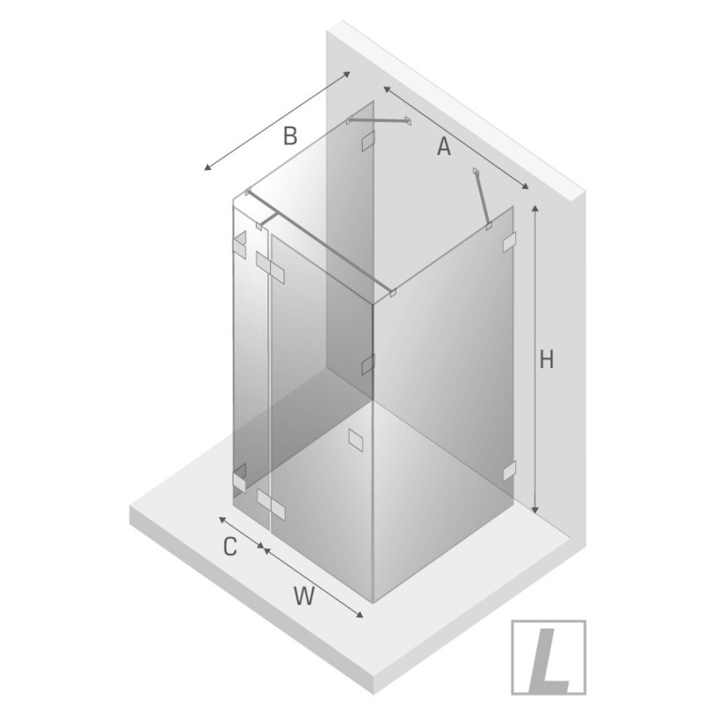 New Trendy Avexa White Kabina Prostokątna Przyścienna L 90x120x200 Przezroczyste 6mm Active Shield (EXK-2857)