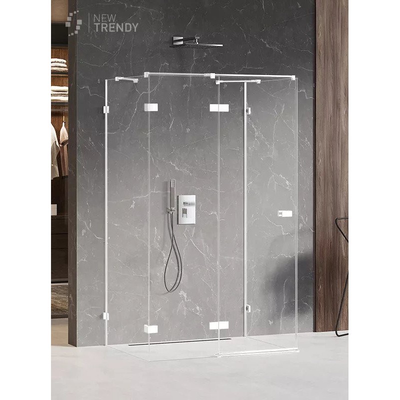 New Trendy Avexa White Kabina Prostokątna Przyścienna L 90x120x200 Przezroczyste 6mm Active Shield (EXK-2857)