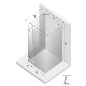 New Trendy Avexa White Kabina Kwadratowa Przyścienna L 110x110x200 Przezroczyste 6mm Active Shield (EXK-2868)