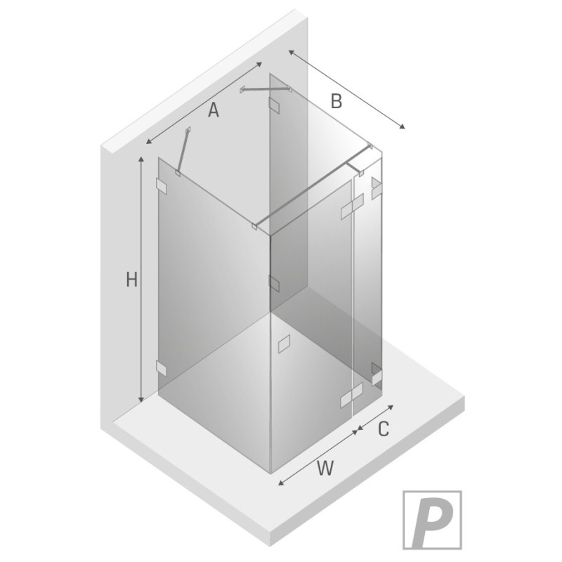 New Trendy Avexa White Kabina Kwadratowa Przyścienna P 120x120x200 Przezroczyste 6mm Active Shield (EXK-2905)