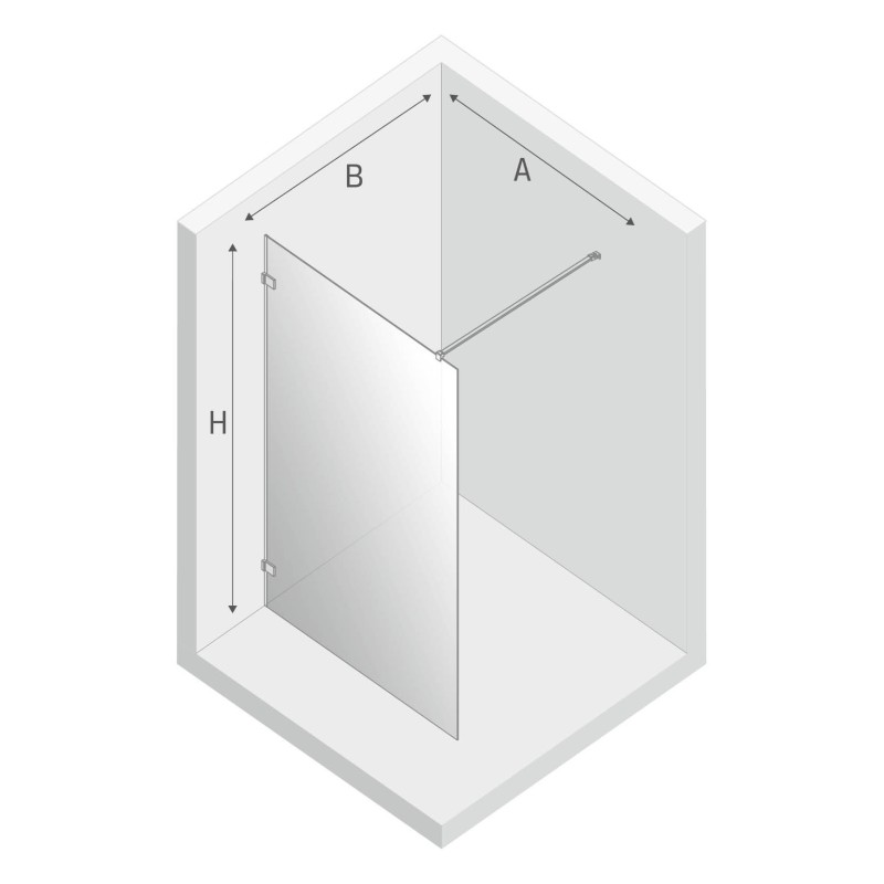 New Trendy Avexa White Kabina Walk-In 110x200 Przezroczyste 6mm Active Shield (EXK-2922)