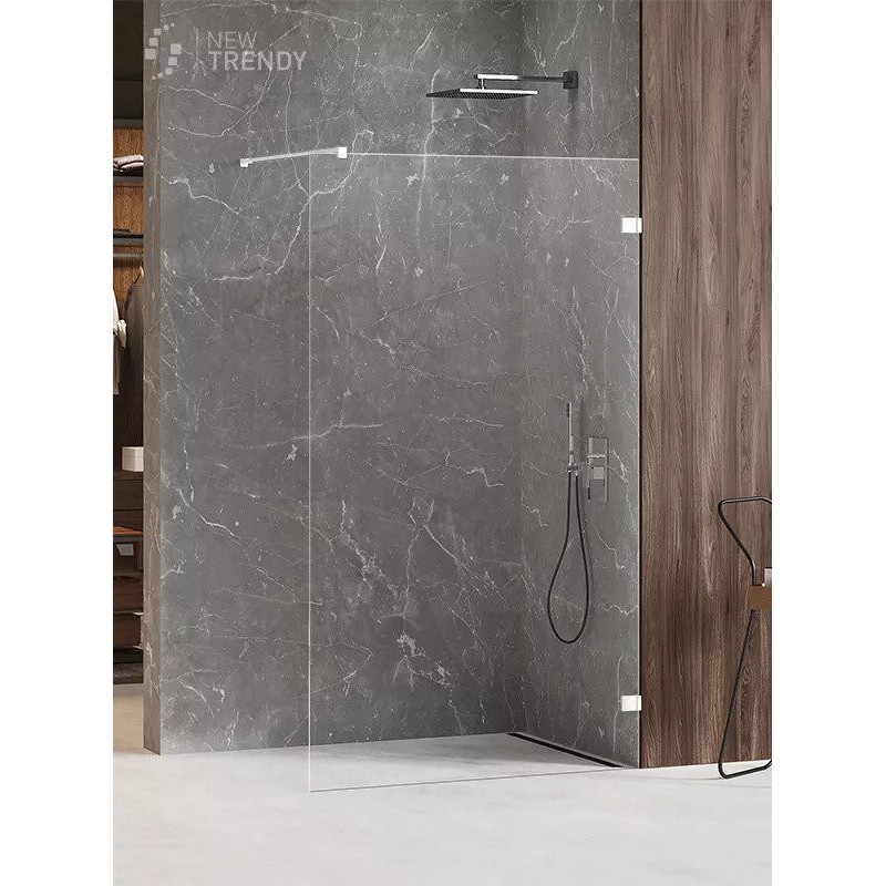New Trendy Avexa White Kabina Walk-In 110x200 Przezroczyste 6mm Active Shield (EXK-2922)