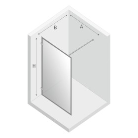 New Trendy Avexa White Kabina Walk-In U 130x200 Ramka Przezroczyste 6mm Active Shield (EXK-2998)