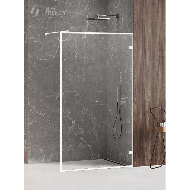 New Trendy Avexa White Kabina Walk-In U 70x200 Ramka Przezroczyste 8mm Active Shield (EXK-3002)