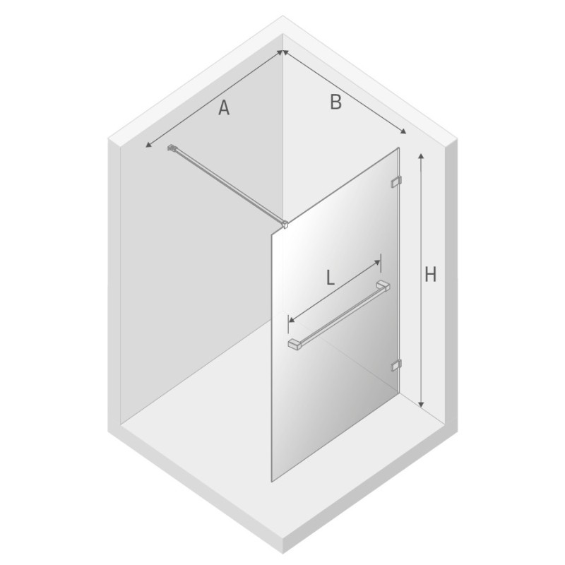 New Trendy Avexa White Kabina Walk-In 110x200 Przezroczyste 6mm Active Shield (EXK-2944)