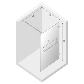 New Trendy Avexa White Kabina Walk-In 100x200 Przezroczyste 8mm Active Shield (EXK-2953)