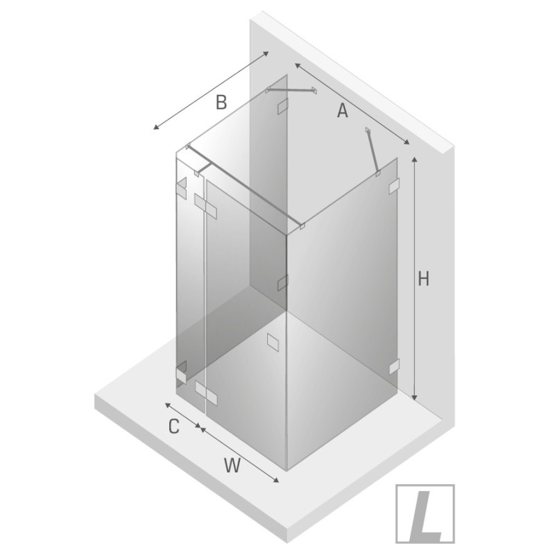 New Trendy Avexa Gold Brushed Kabina Prostokątna Przyścienna L 100x70x200 Przezroczyste 6mm Active Shield (EXK-3082)