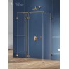 New Trendy Avexa Gold Brushed Kabina Prostokątna Przyścienna L 120x90x200 Przezroczyste 6mm Active Shield (EXK-3096)