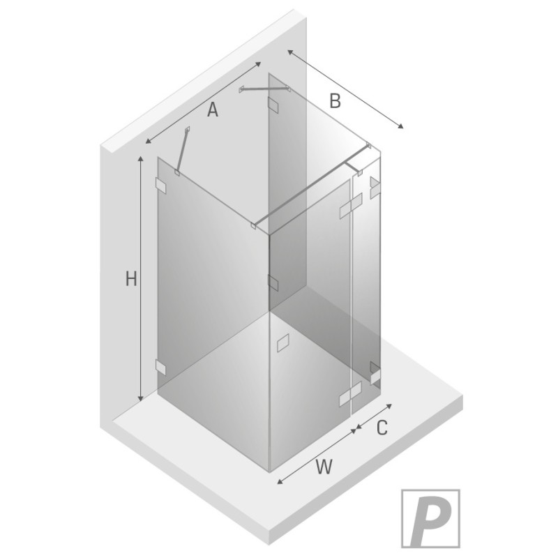 New Trendy Avexa Gold Brushed Kabina Prostokątna Przyścienna P 80x70x200 Przezroczyste 6mm Active Shield (EXK-3100)