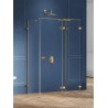 New Trendy Avexa Gold Brushed Kabina Prostokątna Przyścienna P 100x80x200 Przezroczyste 6mm Active Shield (EXK-3113)