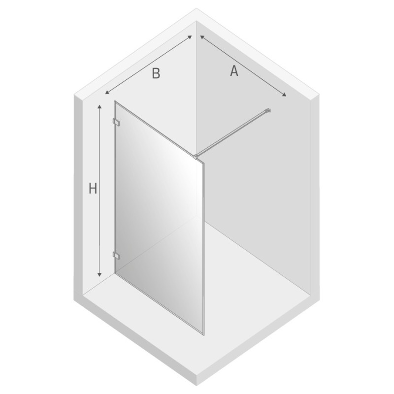 New Trendy Avexa Gold Brushed Kabina Walk-In U 60x200 Przezroczyste 6mm Active Shield (EXK-3131)