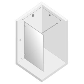 New Trendy Avexa Gold Brushed Kabina Walk-In U 90x200 Przezroczyste 6mm Active Shield (EXK-3134)