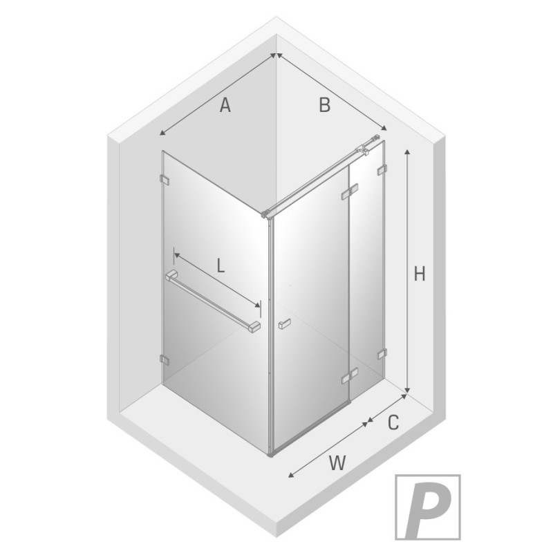 New Trendy Avexa Gold Brushed Kabina Prostokątna P 90x120x200 Przezroczyste 6mm Active Shield (EXK-3051)