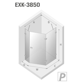 New Trendy Avexa Gold Shine Kabina Pięciokątna P 100x80x200 Przezroczyste 6mm Active Shield (EXK-3850)