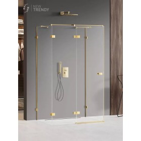 New Trendy Avexa Gold Shine Kabina Prostokątna Przyścienna L 100x90x200 Przezroczyste 6mm Active Shield (EXK-2108)