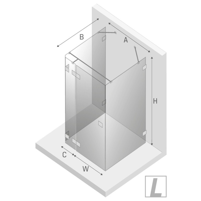 New Trendy Avexa Gold Shine Kabina Prostokątna Przyścienna L 120x100x200 Przezroczyste 6mm Active Shield (EXK-2121)