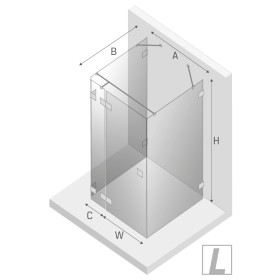 New Trendy Avexa Gold Shine Kabina Kwadratowa Przyścienna L 120x120x200 Przezroczyste 6mm Active Shield (EXK-2123)