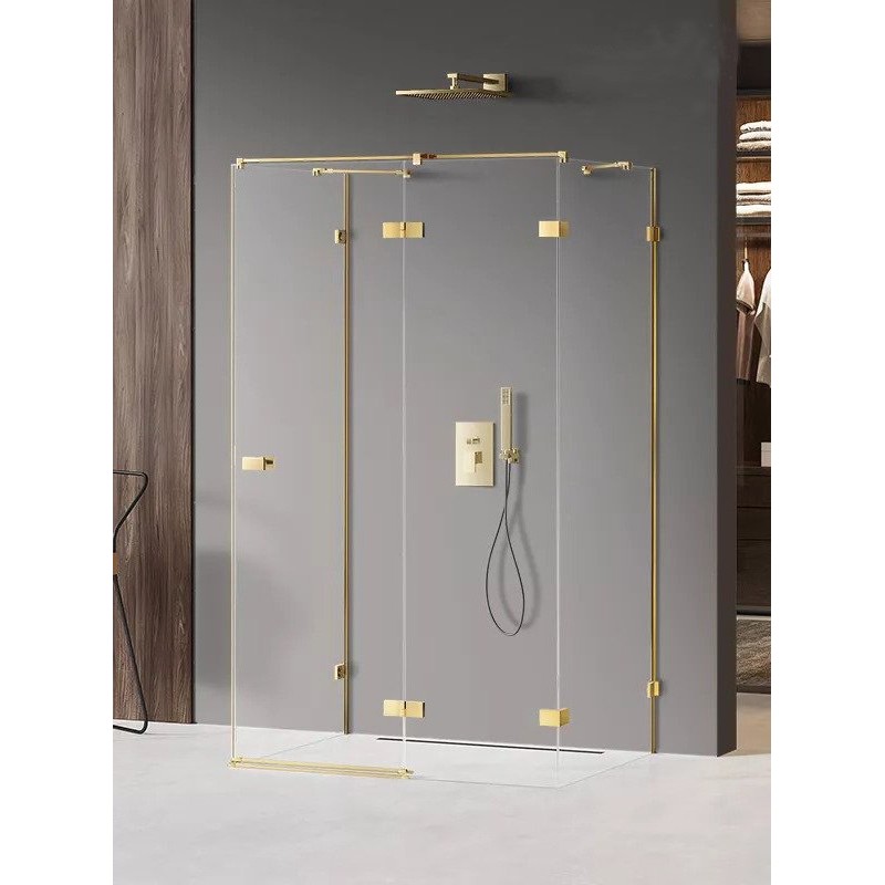 New Trendy Avexa Gold Shine Kabina Prostokątna Przyścienna P 100x110x200 Przezroczyste 6mm Active Shield (EXK-2140)