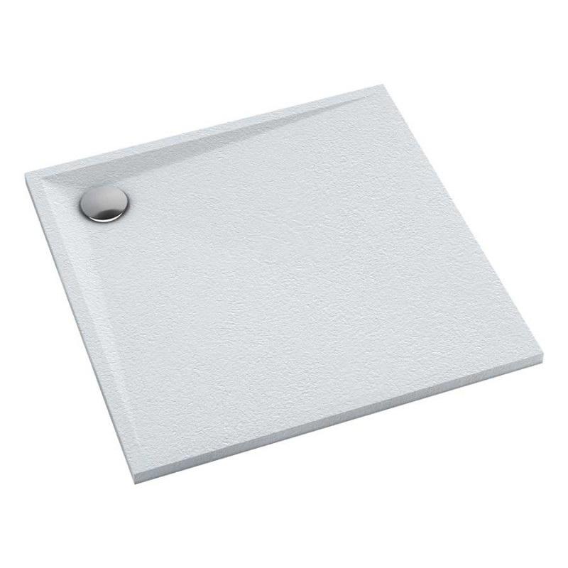 Omnires Stone Brodzik prysznicowy kwadratowy ze strukturą kamienia 90x90 cm biały mat (STONE90/KBM)
