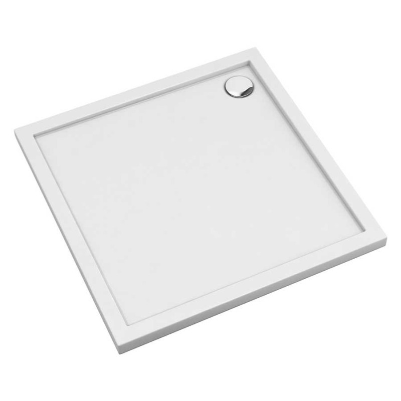 Omnires Merton Akrylowy brodzik prysznicowy kwadratowy 80x80 cm biały połysk (MERTON80/KBP)