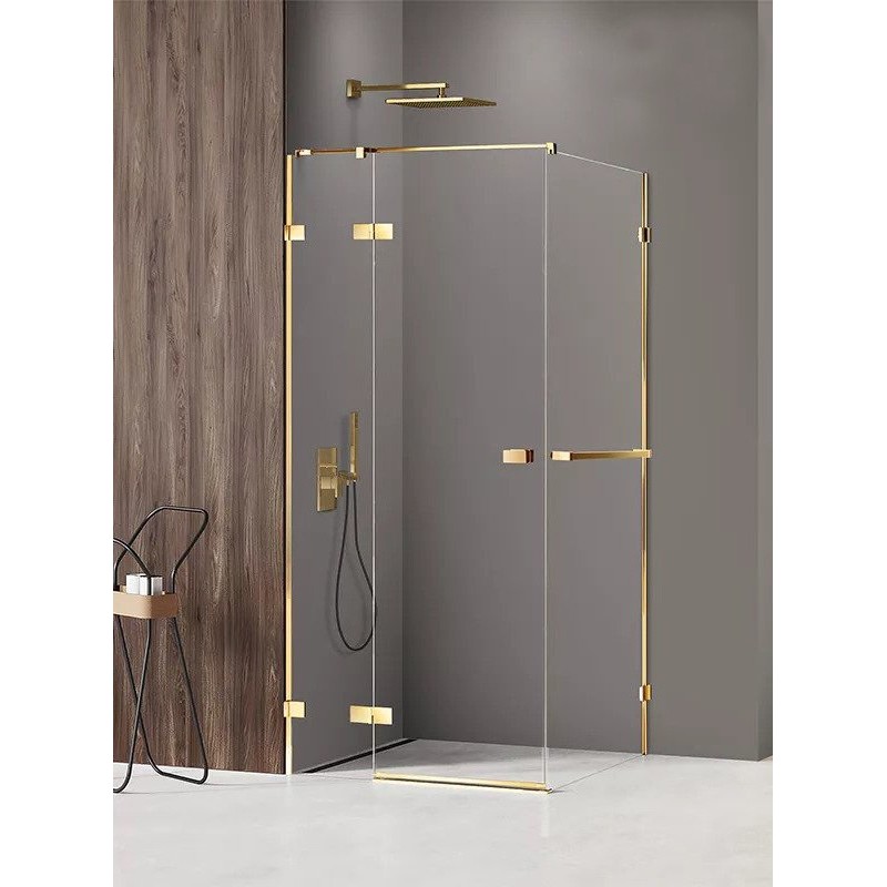 New Trendy Avexa Gold Shine Kabina Kwadratowa L 90x90x200 Przezroczyste 6mm Active Shield (EXK-3170)
