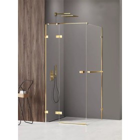 New Trendy Avexa Gold Shine Kabina Prostokątna L 120x80x200 Przezroczyste 6mm Active Shield (EXK-3187)