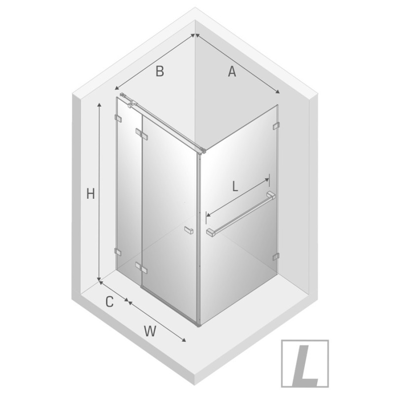 New Trendy Avexa Gold Shine Kabina Prostokątna L 120x120x200 Przezroczyste 6mm Active Shield (EXK-3191)