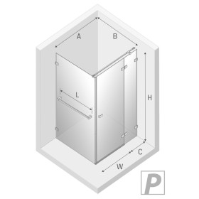 New Trendy Avexa Gold Shine Kabina Kwadratowa P 110x110x200 Przezroczyste 6 mm Active Shield (EXK-3214)