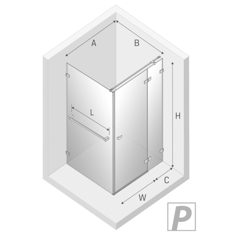 New Trendy Avexa Gold Shine Kabina Prostokątna P 120x90x200 Przezroczyste 6 mm Active Shield (EXK-3218)