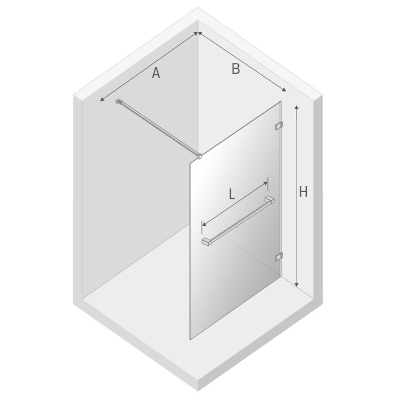 New Trendy Avexa Gold Shine Kabina Prysznicowa Walk-In 100x200 cm Szkło Przezroczyste 6 mm (EXK-3227)