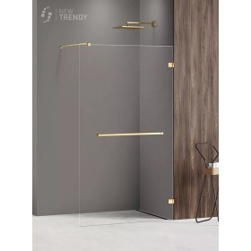 New Trendy Avexa Gold Shine Kabina Prysznicowa Walk-In 100x200 cm Szkło Przezroczyste 6 mm (EXK-3227)