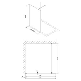 Omnires Marina Kabina prysznicowa typu Walk-In 110 cm chrom (DNR11XCRTR)