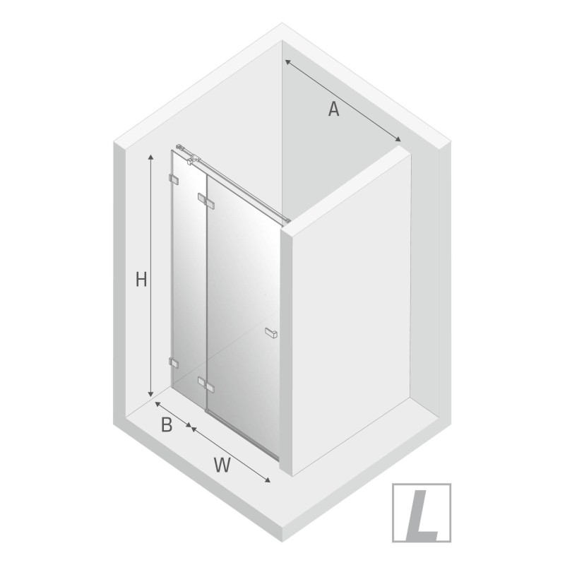 New Trendy Avexa Gunmetal Brushed Drzwi Prysznicowe L 110x200 Przezroczyste 6mm Active Shield (EXK-3250)