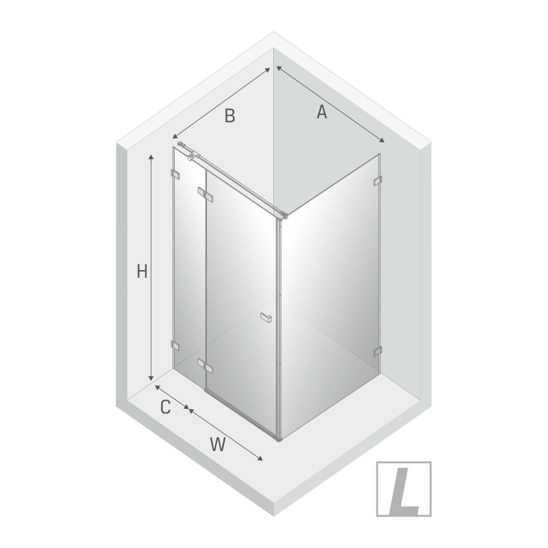 New Trendy Avexa Gunmetal Brushed Kabina Prostokątna L 80x90x200 Przezroczyste 6mm Active Shield (EXK-3320)