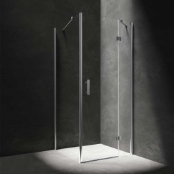 Omnires Manhattan Kabina prysznicowa kwadratowa z drzwiami uchylnymi 80 x 80 cm chrom (MH8080CRTR)