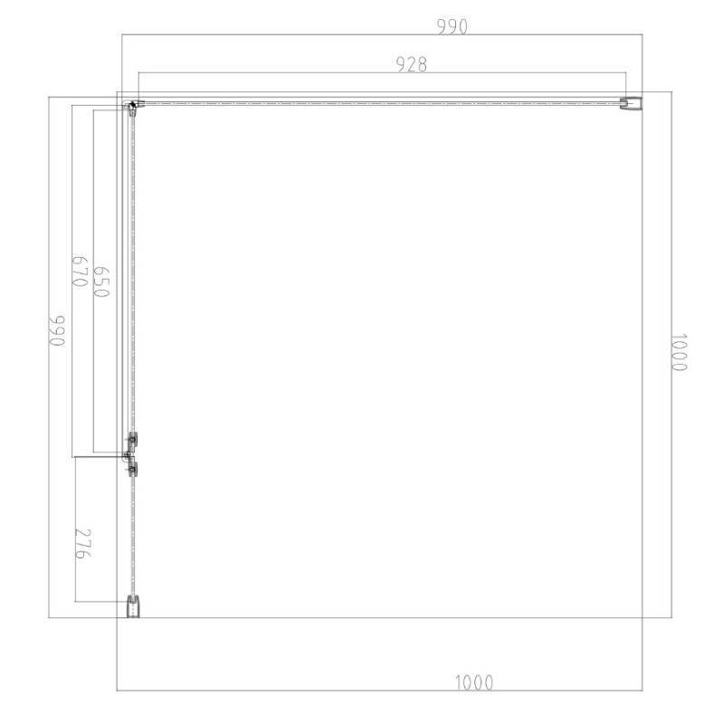 Omnires Manhattan Kabina prysznicowa kwadratowa z drzwiami uchylnymi 100 x 100 cm chrom (MH1010CRTR)