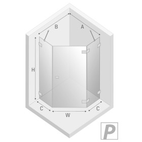 New Trendy Avexa Gunmetal Brushed Kabina Pięciokątna P 80x80x200 Przezroczyste 6mm Active Shield (EXK-3830)