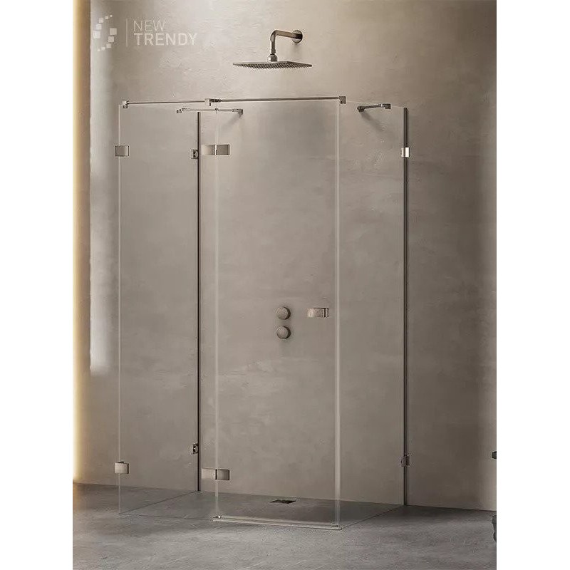 New Trendy Avexa Gunmetal Brushed Kabina Prostokątna Przyścienna L 90x120x200 Przezroczyste 6mm Active Shield (EXK-3414)