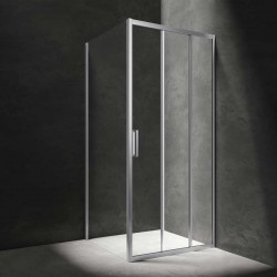 Omnires Chelsea Kabina prysznicowa kwadratowa z drzwiami przesuwnymi 80 x 80 cm chrom (CH8080CRTR)