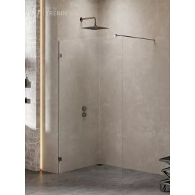 New Trendy Avexa Gunmetal Brushed Kabina Walk-In 100x200 cm Przezroczyste 6mm Active Shield (EXK-3468)