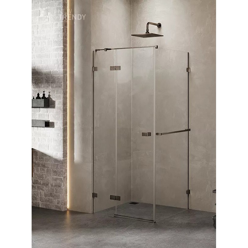 New Trendy Avexa Gunmetal Brushed Kabina Prostokątna L 90x120x200 Przezroczyste 6mm Active Shield (EXK-3269)