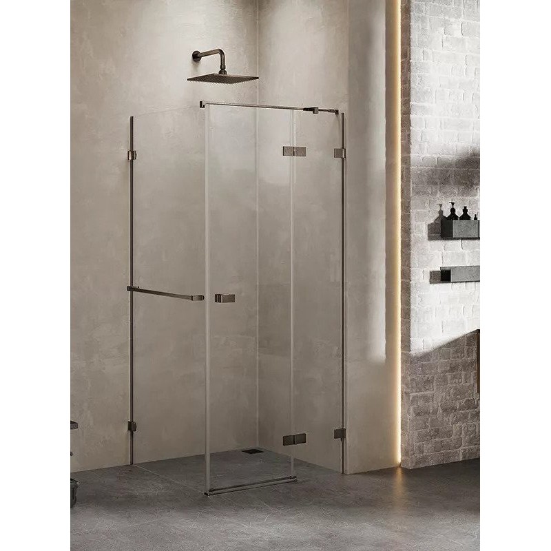 New Trendy Avexa Gunmetal Brushed Kabina Prostokątna P 80x110x200 Przezroczyste 6mm Active Shield (EXK-3292)